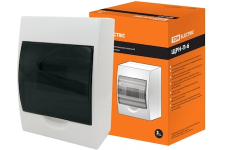 TDM ELECTRIC SQ0901-0002 Бокс ЩРН-П-6модулей навесной пластик IP41 TDM